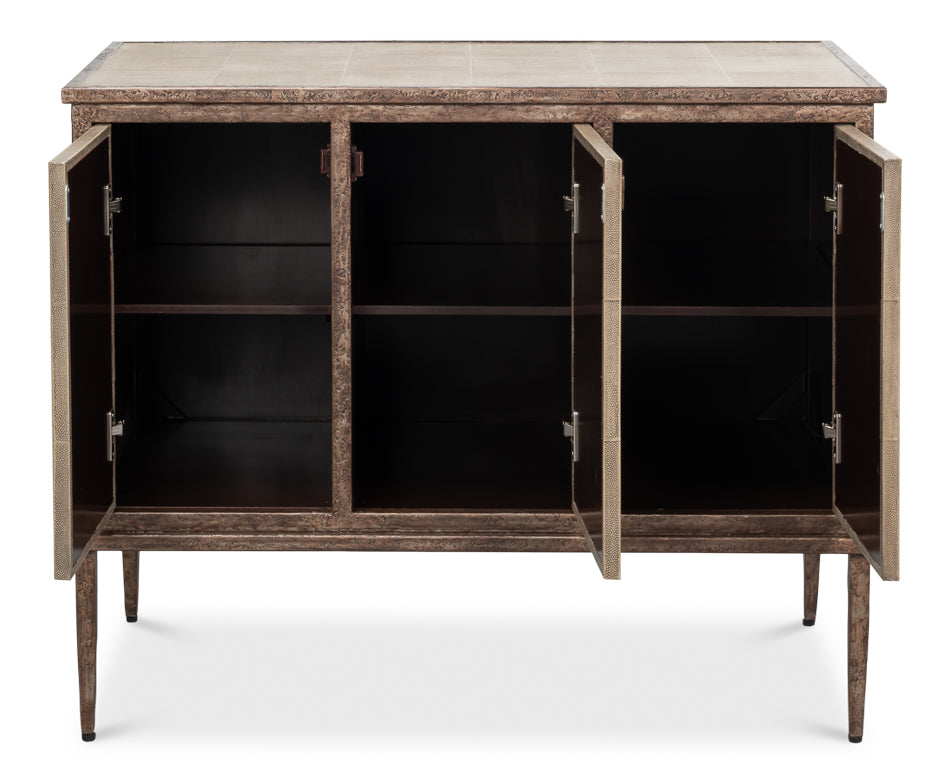 Roland Sideboard,Shagreen,Charcoal Grey by Sarreid Ltd - view 3