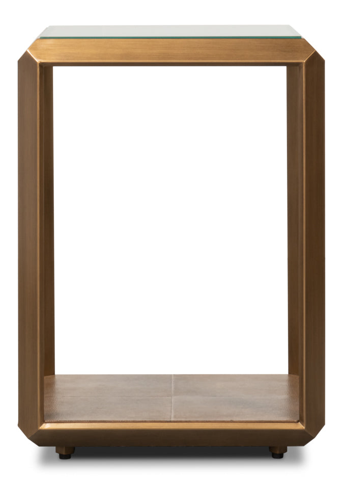 Gilbert Shagreen Side Table, Tawny Brown by Sarreid Ltd - view 8