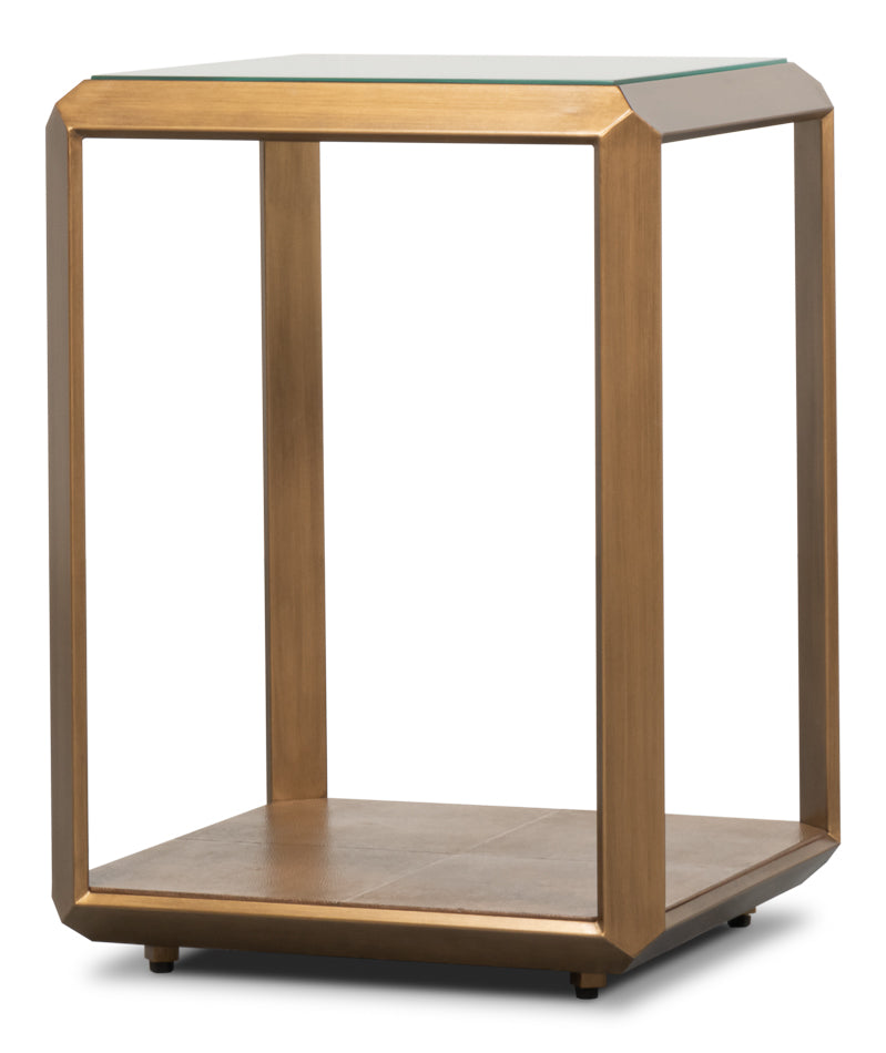 Gilbert Shagreen Side Table, Tawny Brown by Sarreid Ltd - view 9