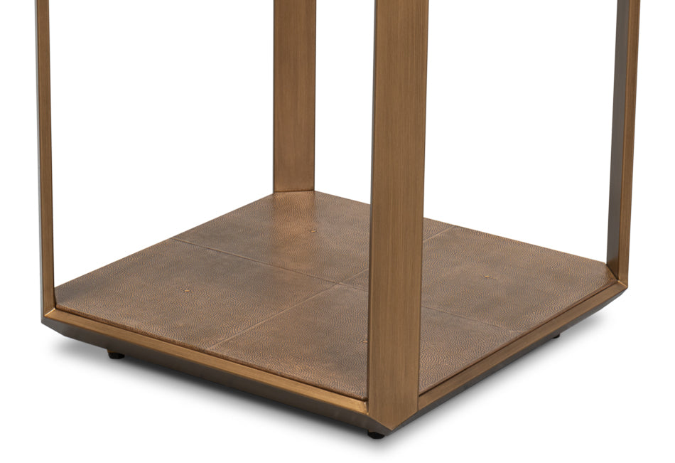Gilbert Shagreen Side Table, Tawny Brown by Sarreid Ltd - view 10