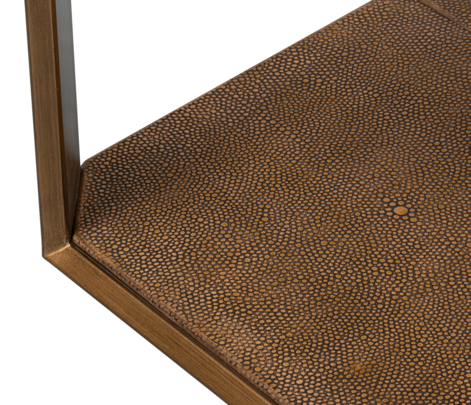 Gilbert Shagreen Side Table, Tawny Brown by Sarreid Ltd - view 5