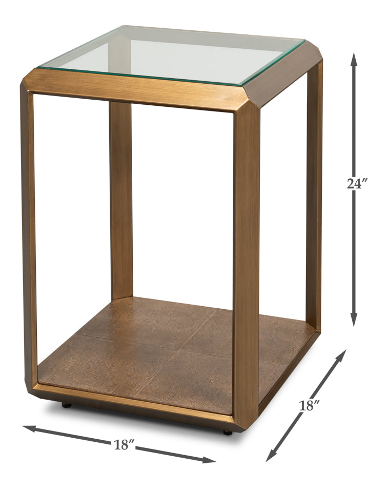 Gilbert Shagreen Side Table, Tawny Brown by Sarreid Ltd - view 7