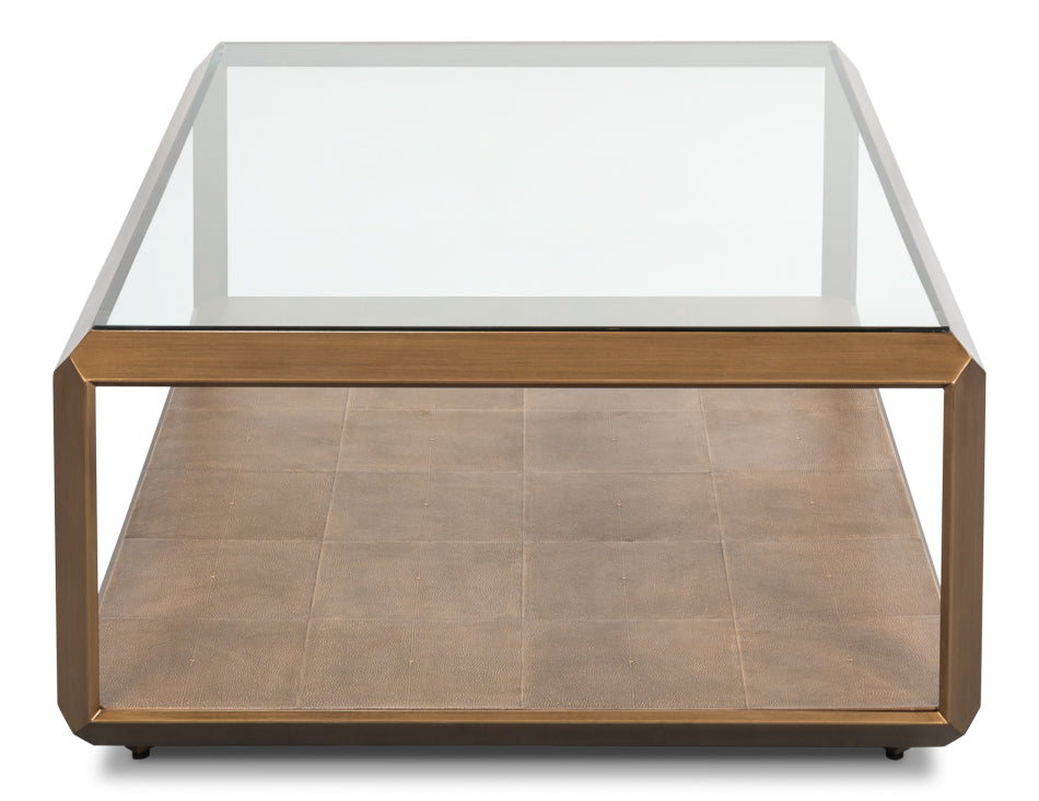 Gilbert Shagreen Cocktail Tbl,Tawnybrown by Sarreid Ltd - view 3