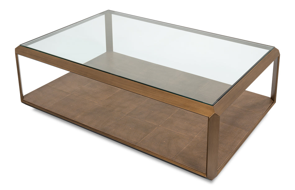 Gilbert Shagreen Cocktail Tbl,Tawnybrown by Sarreid Ltd - view 4