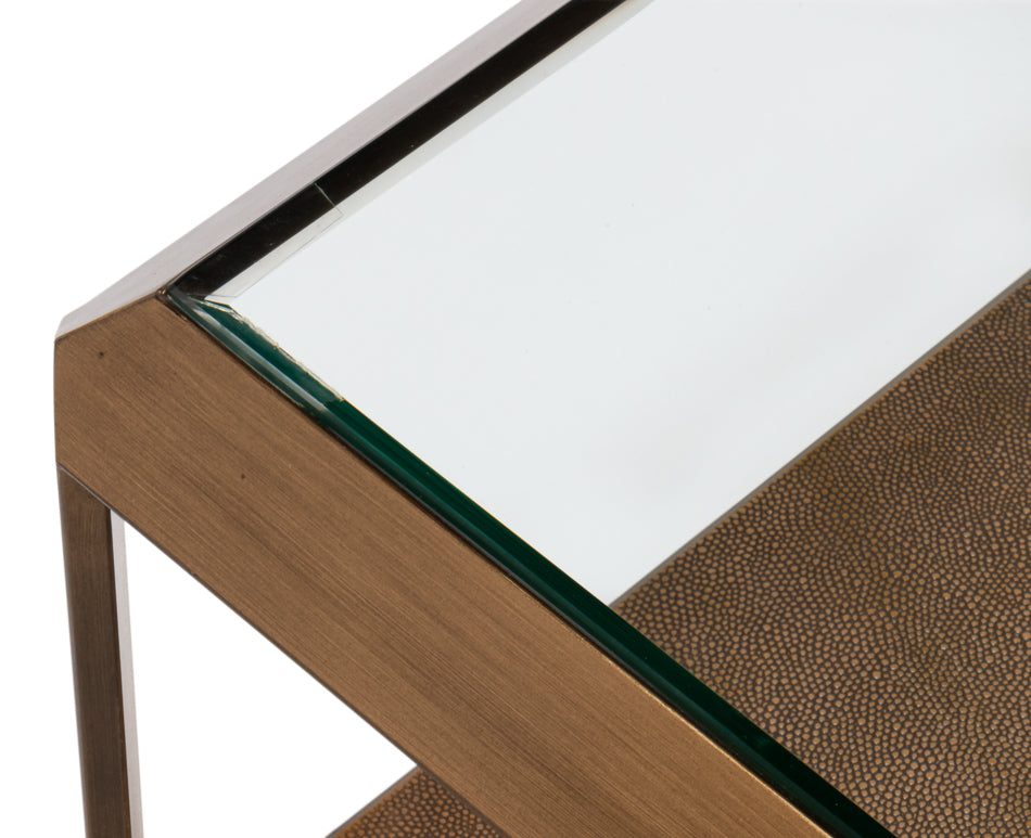 Gilbert Shagreen Cocktail Tbl,Tawnybrown by Sarreid Ltd - view 5