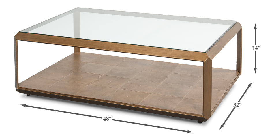 Gilbert Shagreen Cocktail Tbl,Tawnybrown by Sarreid Ltd - view 7