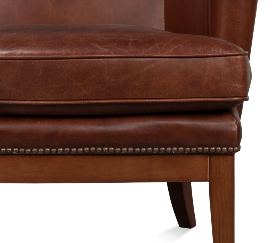 Smithfield Wing Chair, Newark Brown by Sarreid Ltd - view 10