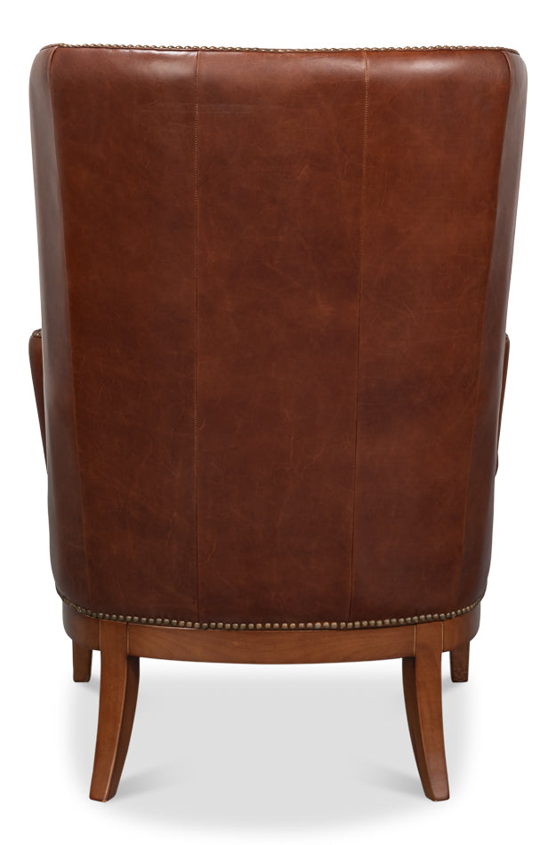 Smithfield Wing Chair, Newark Brown by Sarreid Ltd - view 4