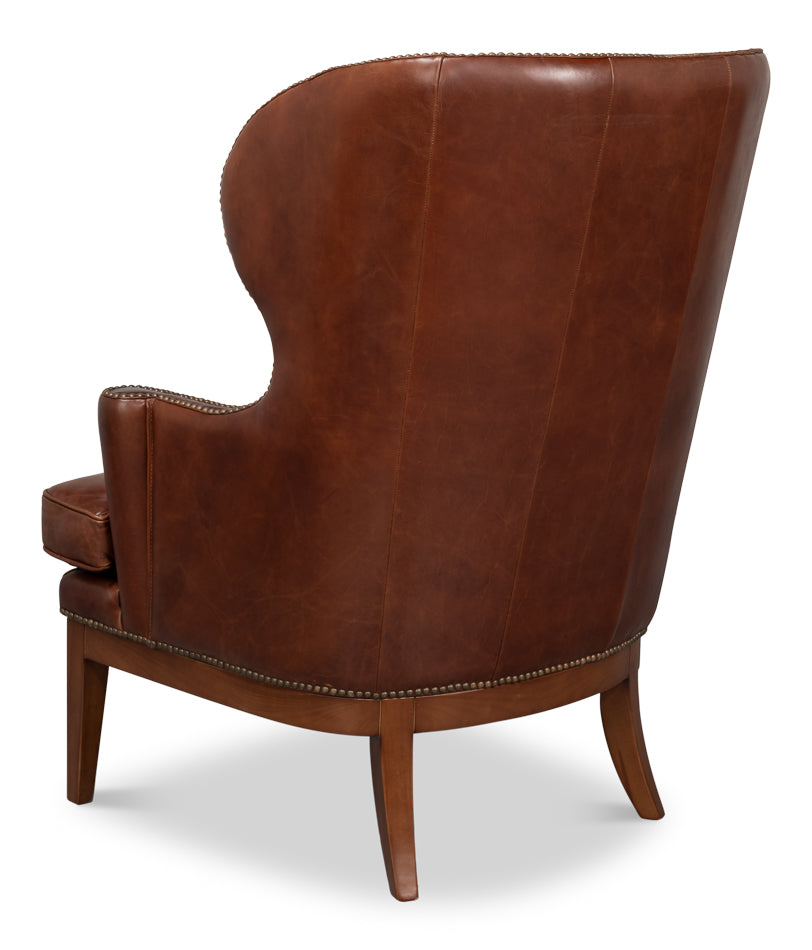 Smithfield Wing Chair, Newark Brown by Sarreid Ltd - view 5