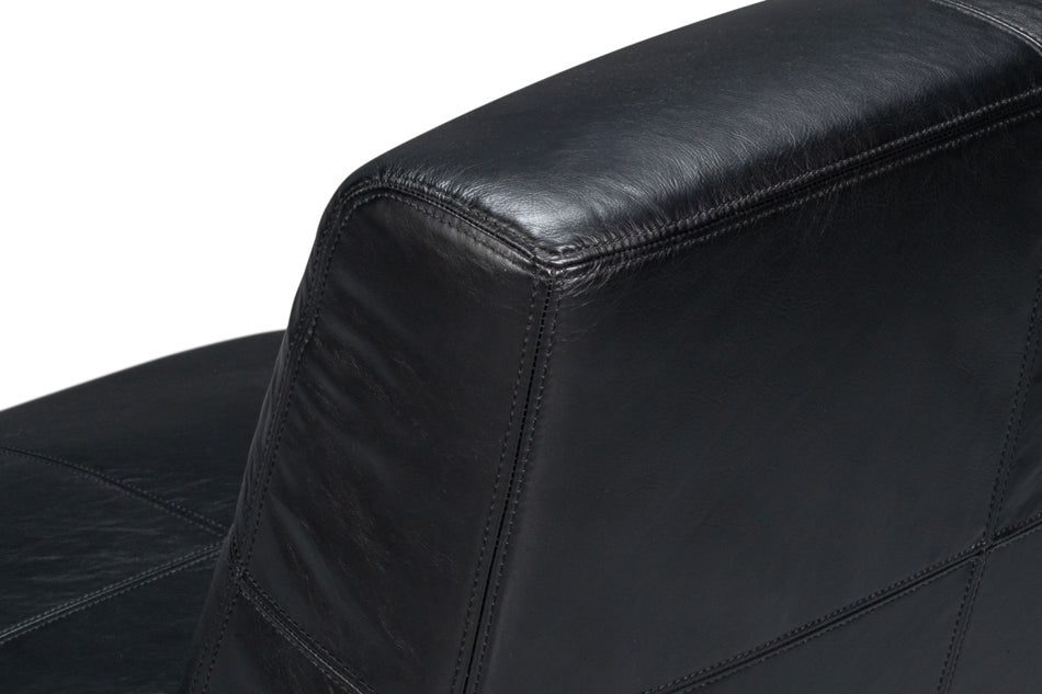 Wylam Leather Chair Onyx Black by Sarreid Ltd - view 8