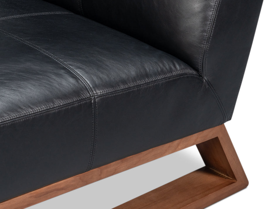Wylam Leather Chair Onyx Black by Sarreid Ltd - view 9