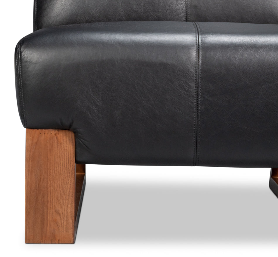 Wylam Leather Chair Onyx Black by Sarreid Ltd - view 10