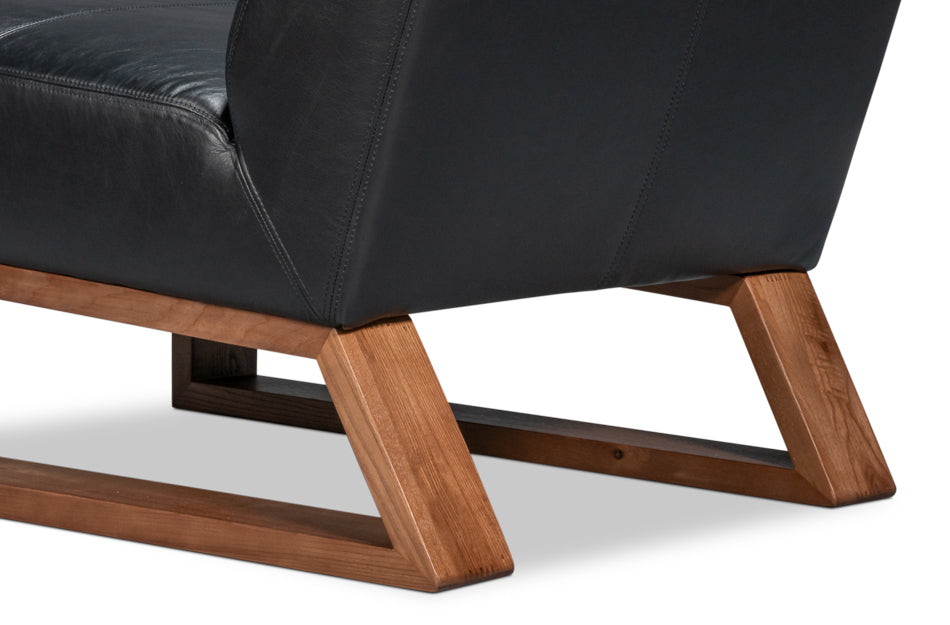 Wylam Leather Chair Onyx Black by Sarreid Ltd - view 11