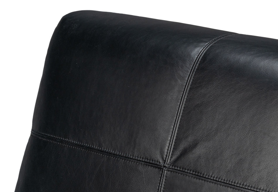 Wylam Leather Chair Onyx Black by Sarreid Ltd - view 12