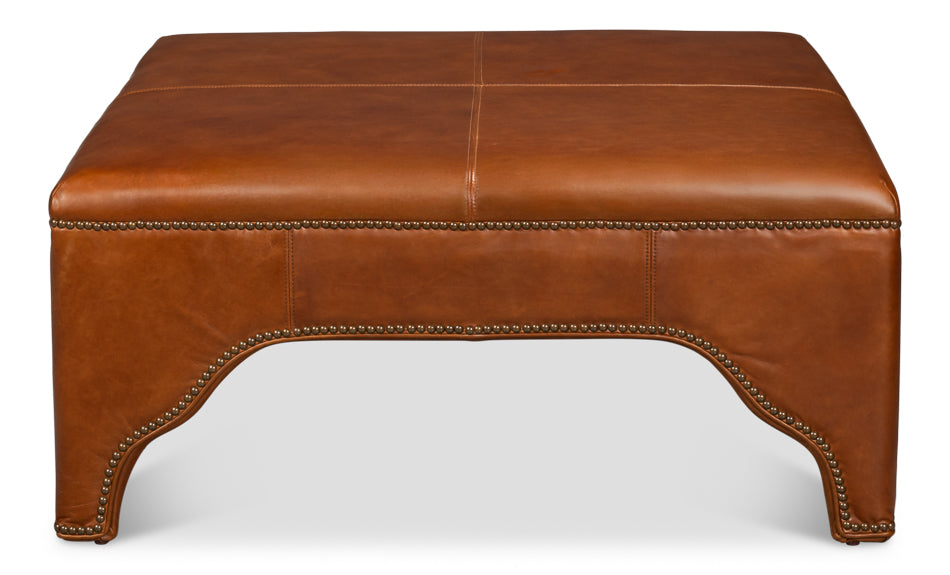 Streetman Cocktail Ottoman, Havana Brown by Sarreid Ltd - view 2