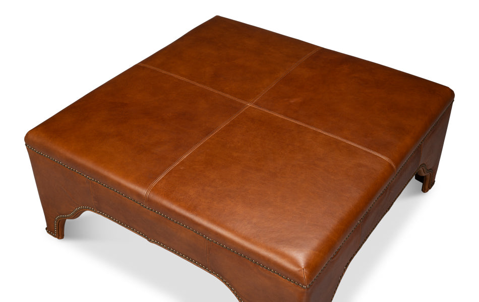 Streetman Cocktail Ottoman, Havana Brown by Sarreid Ltd - view 3