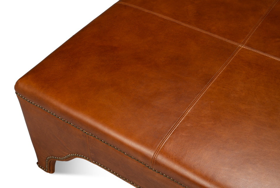 Streetman Cocktail Ottoman, Havana Brown by Sarreid Ltd - view 4