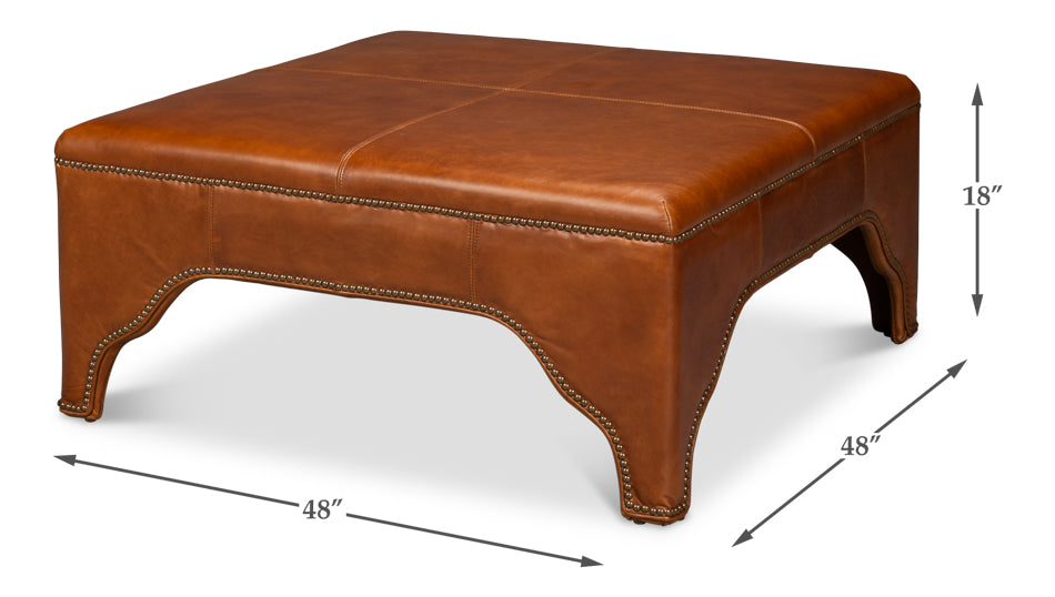 Streetman Cocktail Ottoman, Havana Brown by Sarreid Ltd - view 7