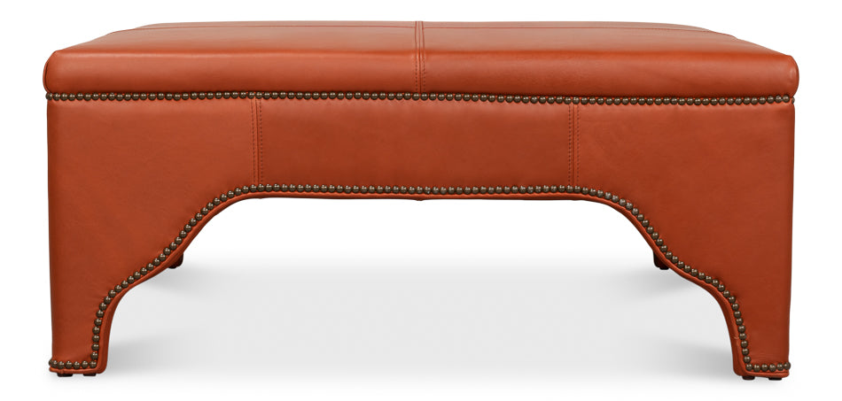 Streetman Cocktail Ottoman, Hermes Brown by Sarreid Ltd - view 8