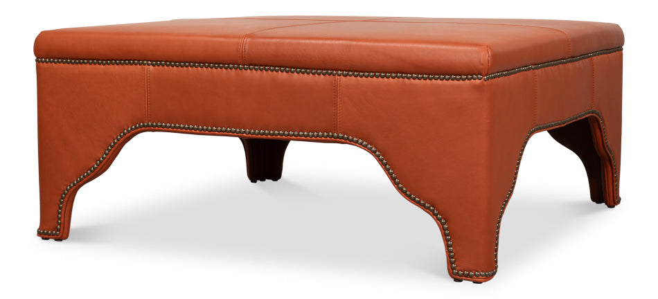 Streetman Cocktail Ottoman, Hermes Brown by Sarreid Ltd - view 9