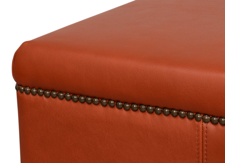 Streetman Cocktail Ottoman, Hermes Brown by Sarreid Ltd - view 12