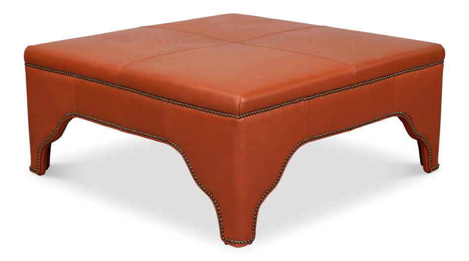 Streetman Cocktail Ottoman, Hermes Brown by Sarreid Ltd - view 3