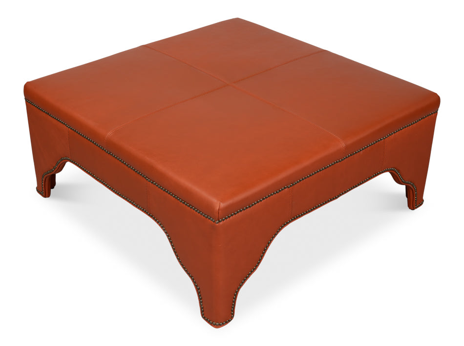 Streetman Cocktail Ottoman, Hermes Brown by Sarreid Ltd - view 4