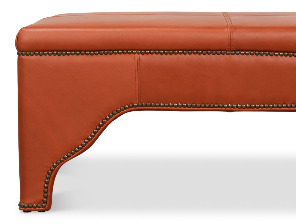 Streetman Cocktail Ottoman, Hermes Brown by Sarreid Ltd - view 5