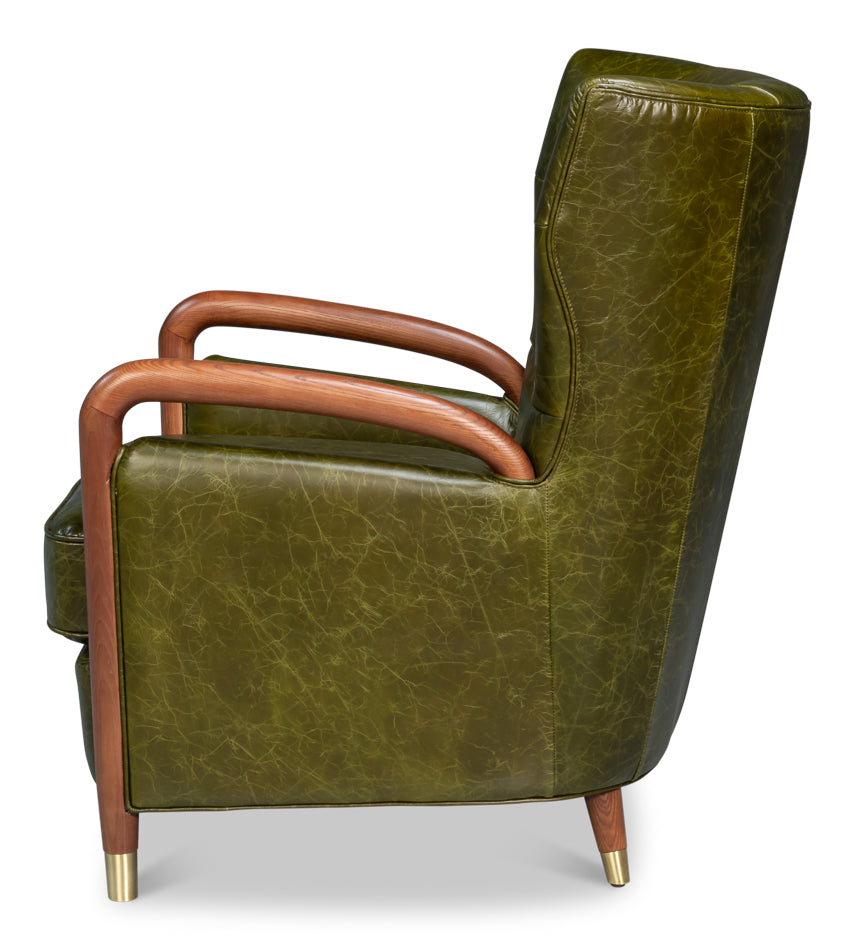 Alastair Chair, Britain Green by Sarreid Ltd - view 3
