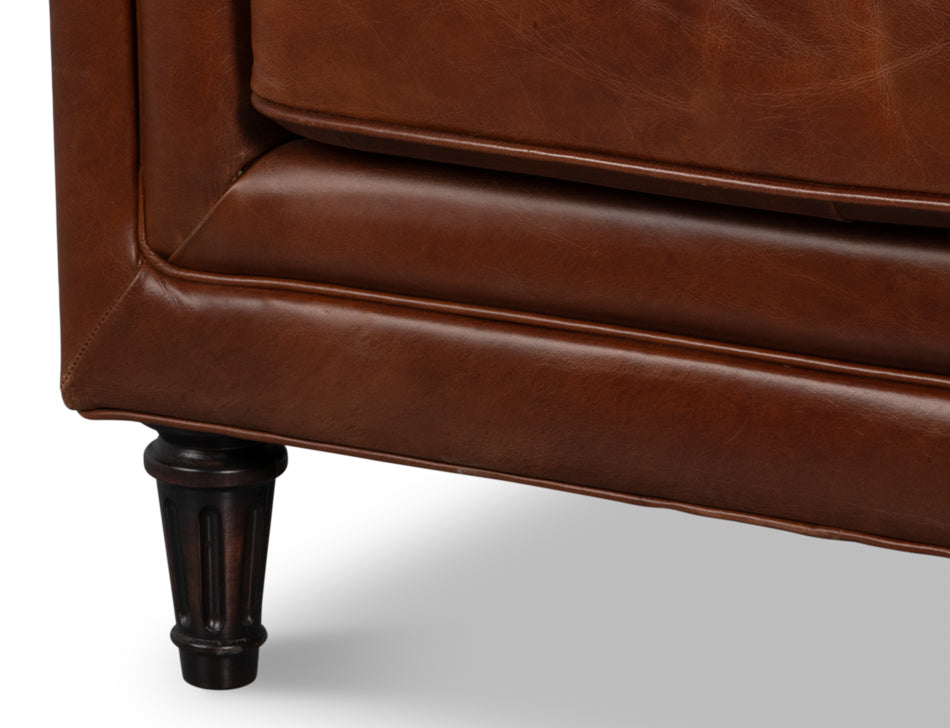 Leather Chair, Newark Brown by Sarreid Ltd - view 10