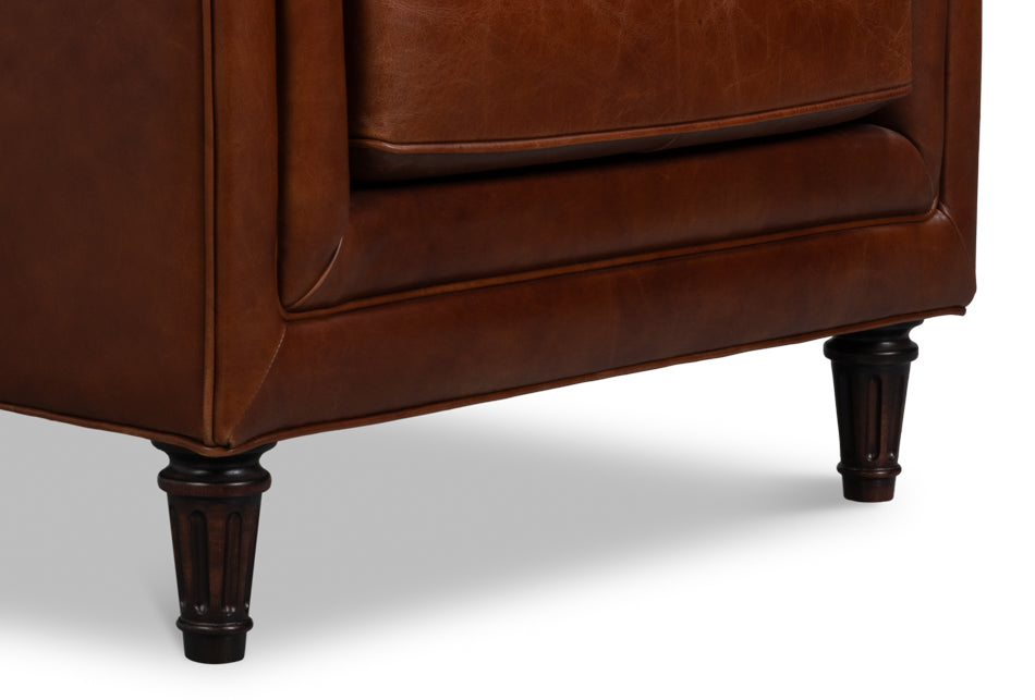 Leather Chair, Newark Brown by Sarreid Ltd - view 11