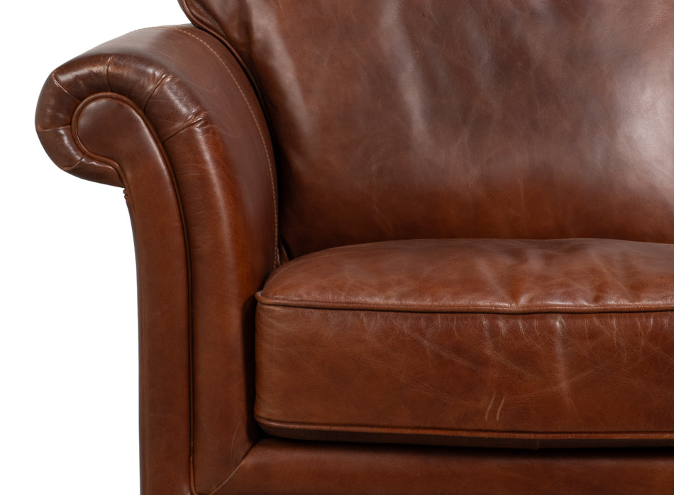 Leather Chair, Newark Brown by Sarreid Ltd - view 6