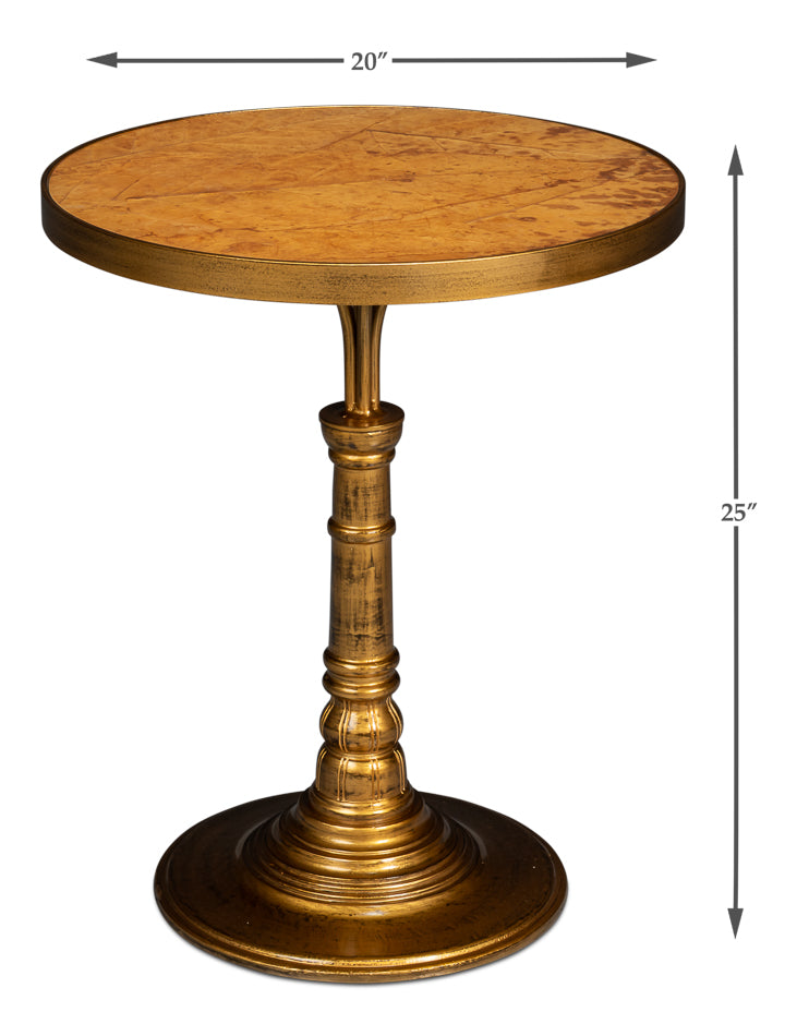 Banner House Table Gold Finish by Sarreid Ltd - view 7