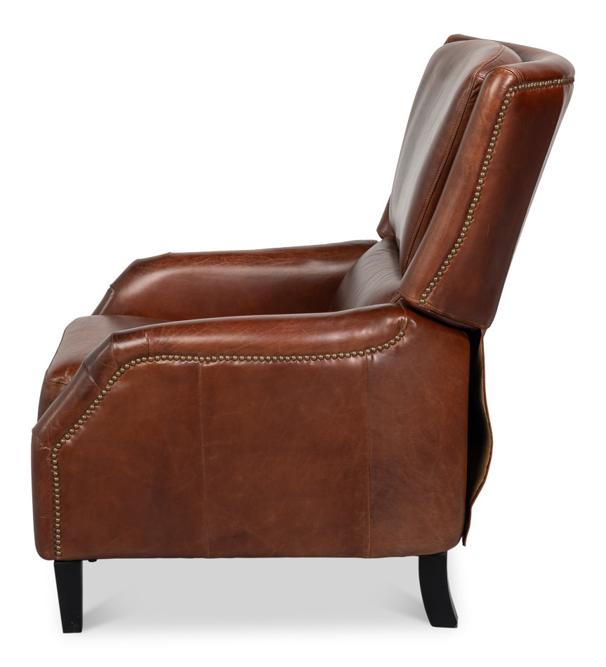 Ashford Leather Recliner by Sarreid Ltd - view 4