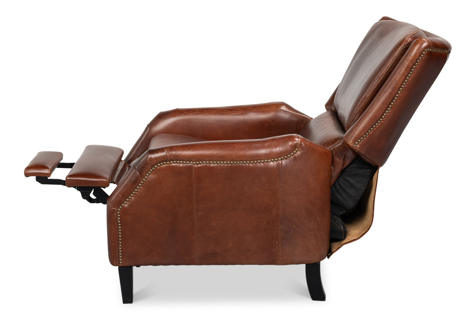 Ashford Leather Recliner by Sarreid Ltd - view 5