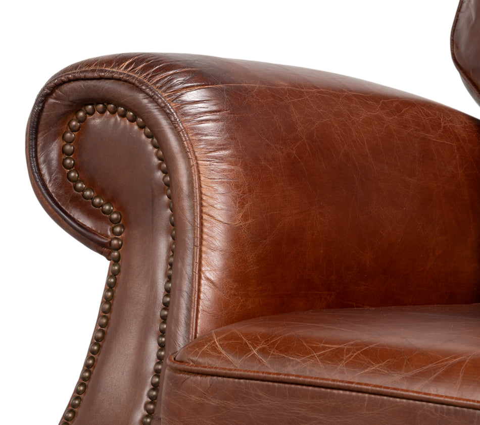 Roosevelt Leather Recliner by Sarreid Ltd - view 9