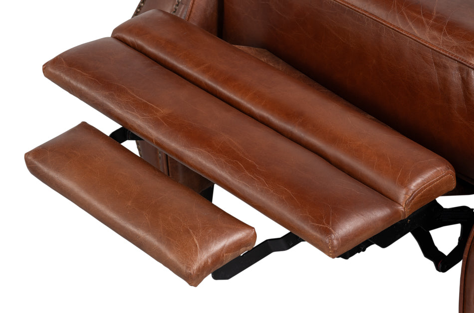Roosevelt Leather Recliner by Sarreid Ltd - view 10