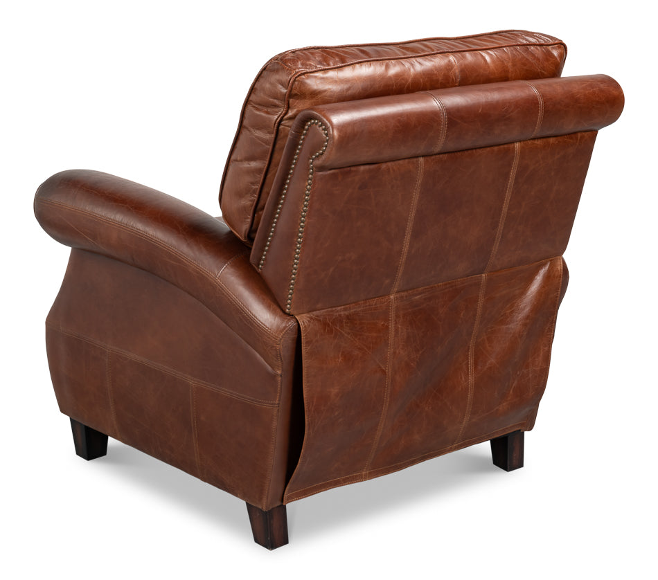 Roosevelt Leather Recliner by Sarreid Ltd - view 11