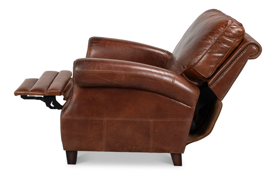 Roosevelt Leather Recliner by Sarreid Ltd - view 5