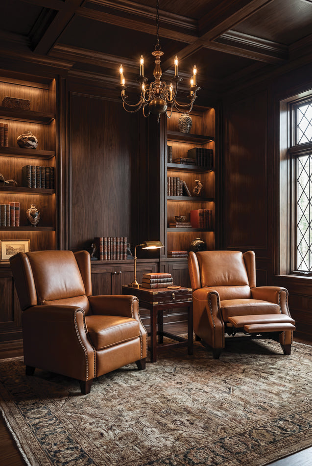 Bradford Leather Recliner by Sarreid Ltd - view 12