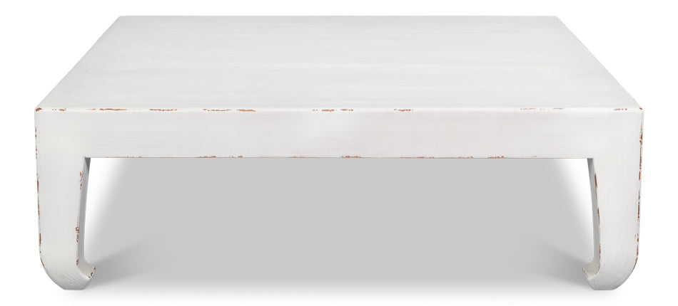 Classic Chinese Cocktail Table, White by Sarreid Ltd - view 2