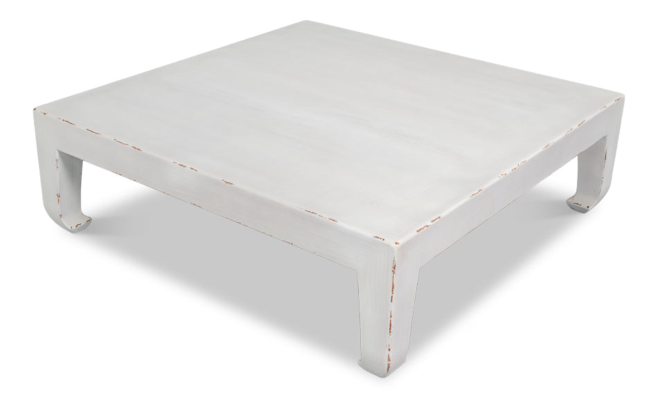 Classic Chinese Cocktail Table, White by Sarreid Ltd - view 4