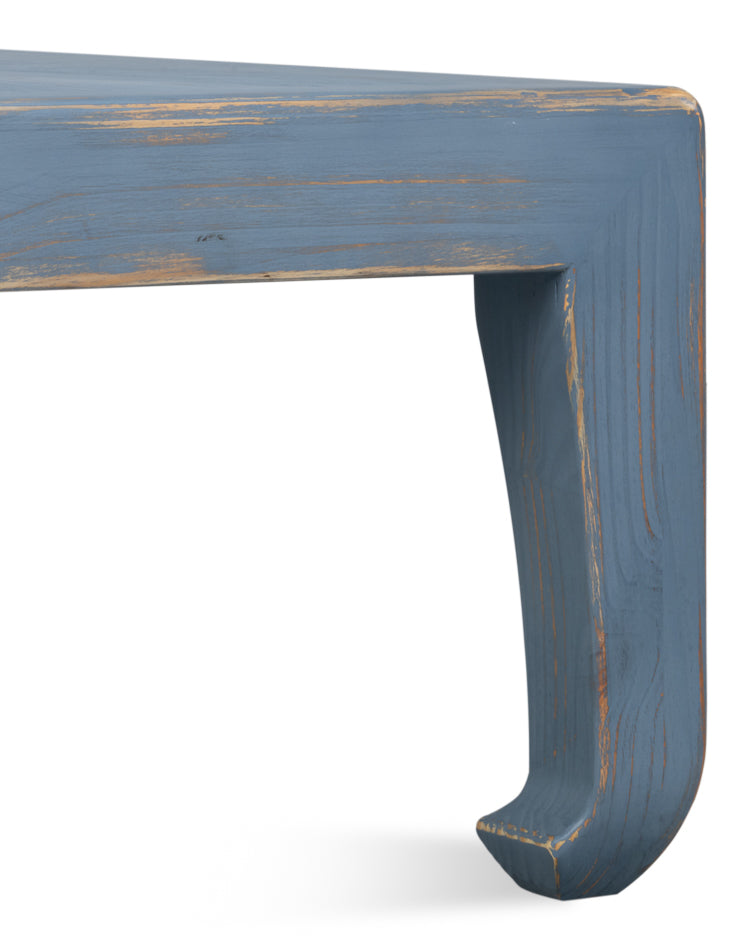 Classic Chinese Cocktail Table, Blue by Sarreid Ltd - view 9