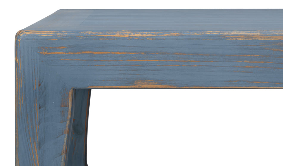 Classic Chinese Cocktail Table, Blue by Sarreid Ltd - view 6