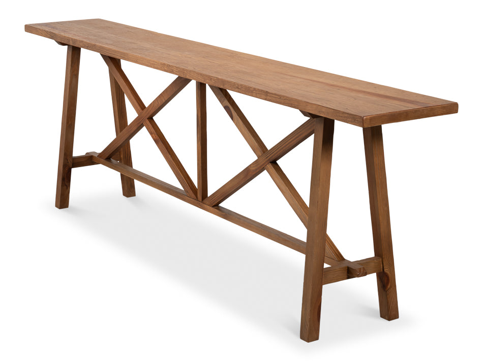 Double X Base Sofa Table by Sarreid Ltd - view 3