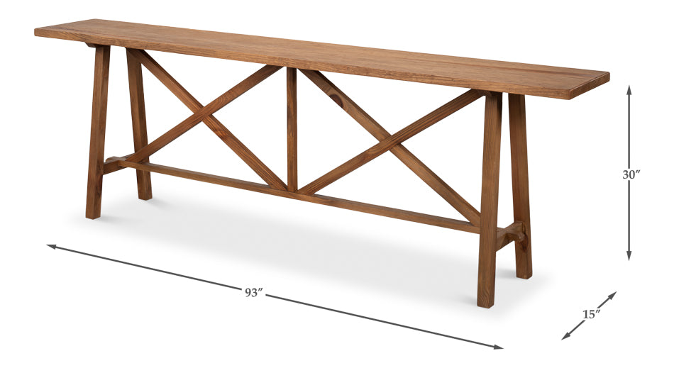 Double X Base Sofa Table by Sarreid Ltd - view 7