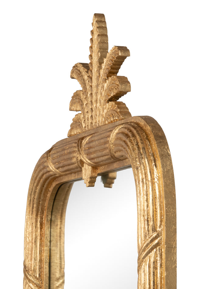 Gilded Pineapple Crest Mirror by Sarreid Ltd - view 3