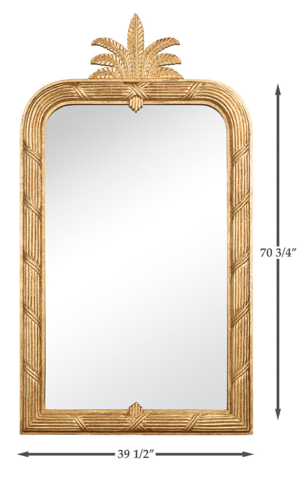 Gilded Pineapple Crest Mirror by Sarreid Ltd - view 7