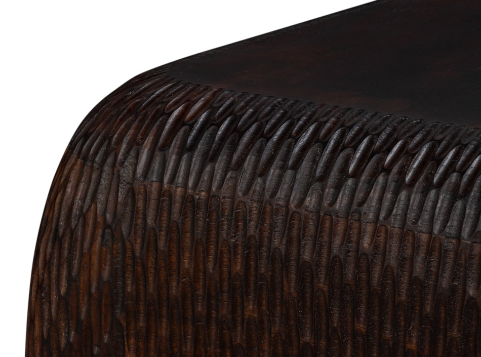 Molten Carved Side Table by Sarreid Ltd - view 8