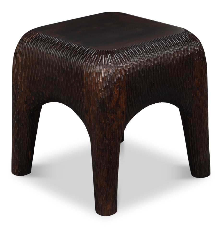 Molten Carved Side Table by Sarreid Ltd - view 3